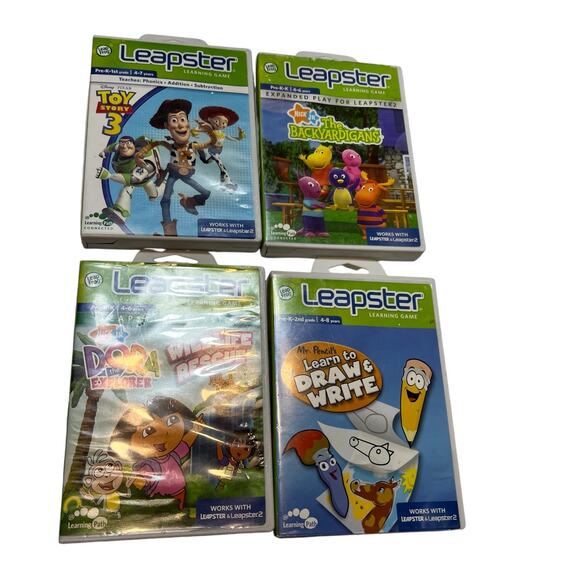 Leapster learning games Dora, Toy Story3 Backyardigans learn to draw video lot - Picture 7 of 16